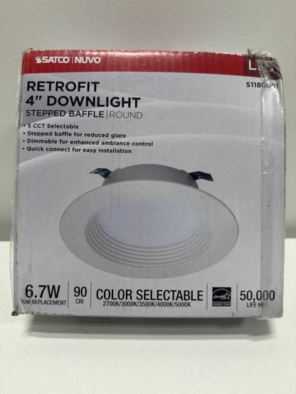 4 in. Adjustable CCT Retrofit Remodel Non-IC Rated Dimmable Indoor Integrated LED Recessed Light Trim
