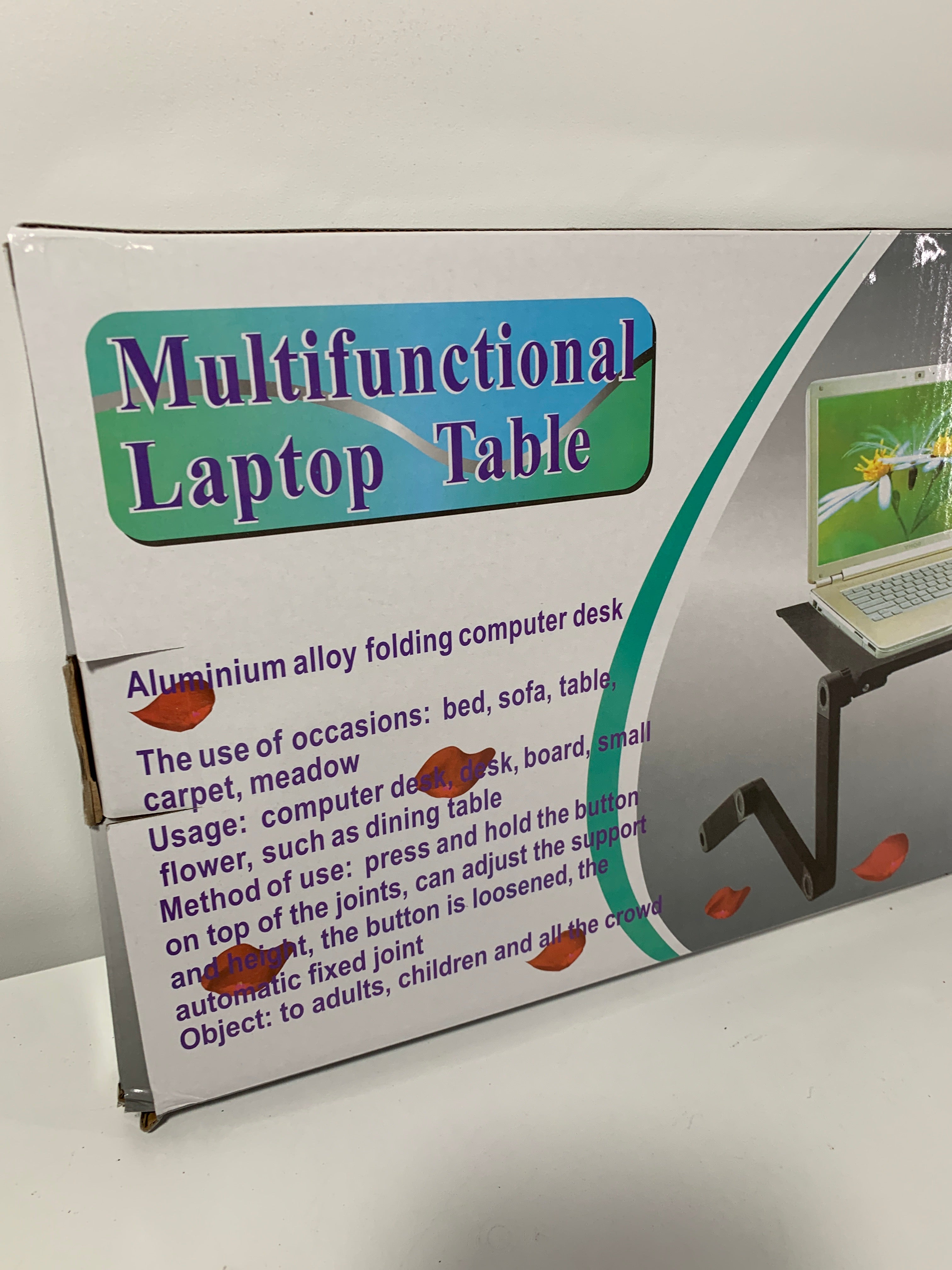 Laptop Table Adjustable Laptop Bed Table Portable Laptop Workstation CPU Cooling Fans and Mouse Pad，Ergonomic Lap Desk
