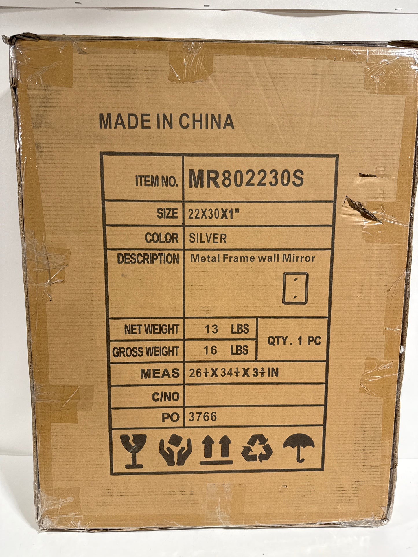 Elegant Lighting MR802230S Evermore 30 X 22 Inch Silver Mirror