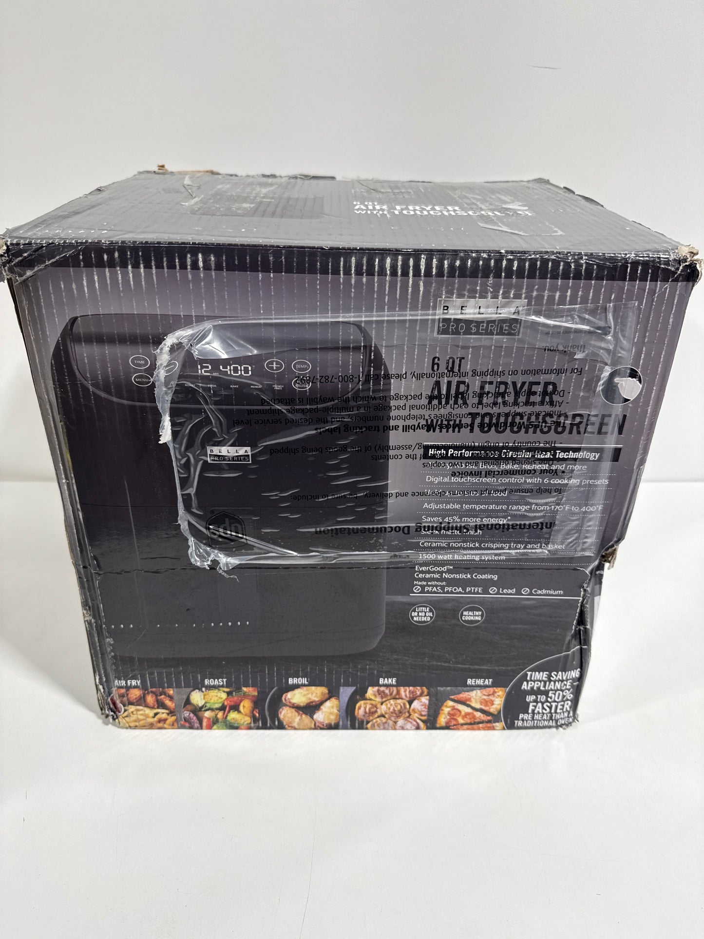 Bella PRO - 6-qt. Touchscreen Air Fryer - Matte Black