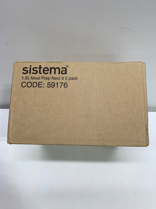 Sistema Nest It Meal Prep Food Storage Containers with Lids, 3 Compartments, 8 Cups, 5 Pack, Teal