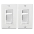 Leviton Decora SureSlide Universal Slide Dimmer 600W Incandescent 150W Dimmable LED/CFL White 2-pk - *Lighting &