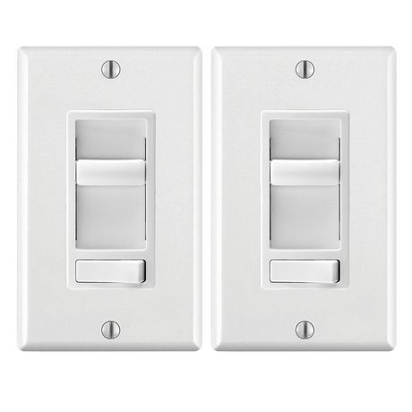Leviton Decora SureSlide Universal Slide Dimmer, 600W Incandescent, 150W Dimmable LED/CFL, White, 2-pk
