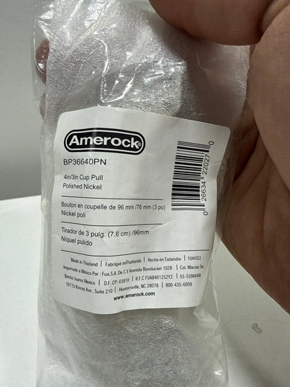 2 x Ashby 3 in. or 4 in. (76mm or 102mm) Traditional Polished Nickel Cabinet Cup Pull