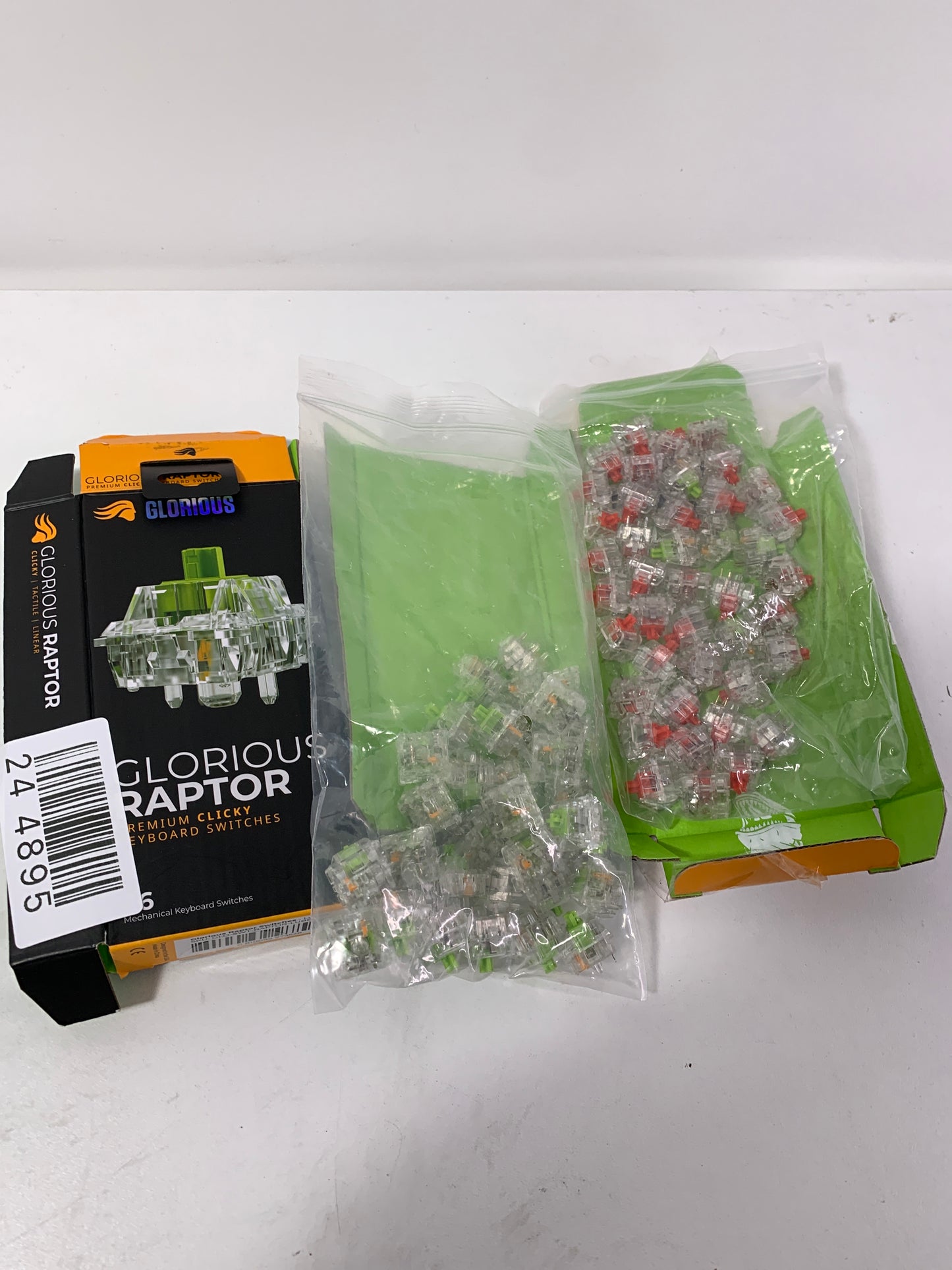 Glorious - Raptor 5-pin Lubed Clicky Hot Swappable Switch for Mechanical Keyboards (38x) - Clear