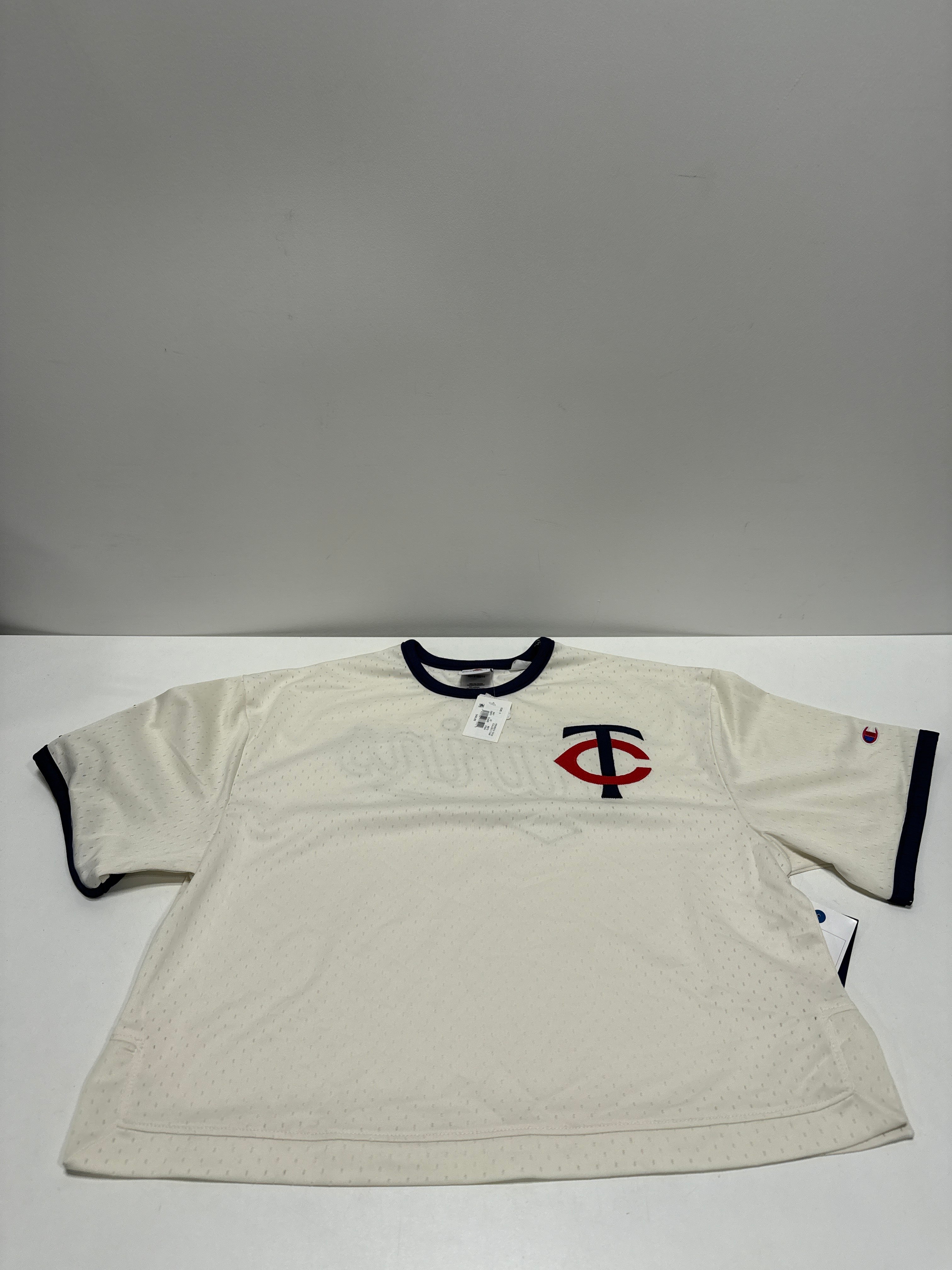 MLB Minnesota Twins Women's Champion Antique White Mesh Jersey - S