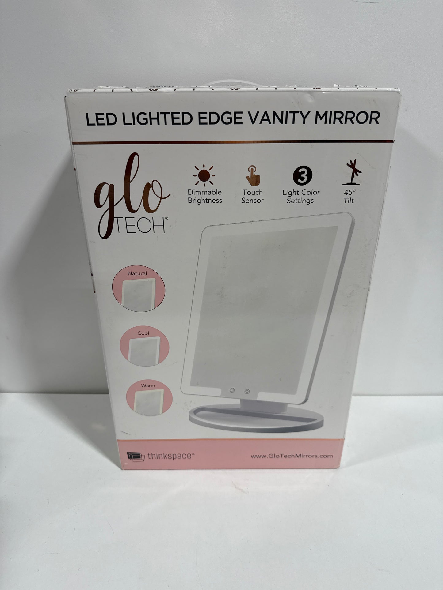 11.8 in. X 17.7 in. Lighted Tabletop Makeup Mirror in White