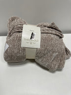 50’’x60’’ Shiny Chenille Throw Blanket Neutral - Threshold™: Soft Knitted Reversible Machine Washable Modern Home Decor
