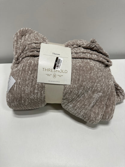 50’’x60’’ Shiny Chenille Throw Blanket Neutral - Threshold™: Soft Knitted Reversible Machine Washable Modern Home Decor