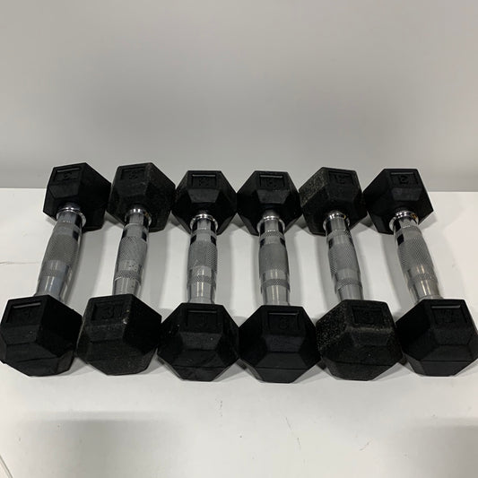 Lot of 6 - 3Lb Dumbbells - Black