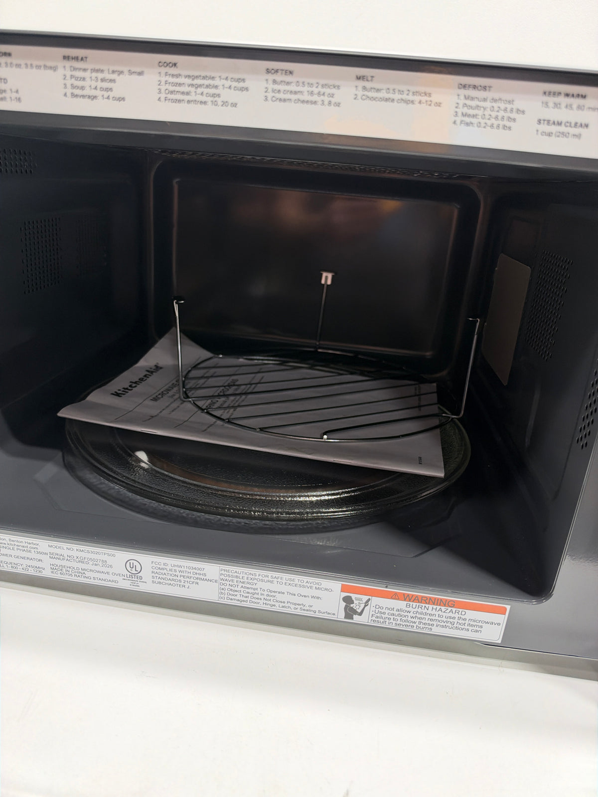 Used See Desc KitchenAid 1.2 cu ft Countertop Microwave with Inverter Technology