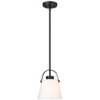 Z-Lite 743P8 Z-Studio Linen Pendant 8’’ Wide Mini Pendant Matte Black Indoor Lighting Pendants - *Lighting & Electrical