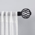 Exclusive Home Ogee 1 Curtain Rod and Finial Set Matte Black Adjustable 36 -72