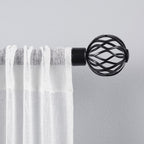 Exclusive Home Ogee 1 Curtain Rod and Finial Set Matte Black Adjustable 36 -72