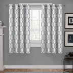 Kochi Dove Grey Ogee Light Filtering Grommet Top Curtain, 54 in. W X 63 in. L (Set of 2)