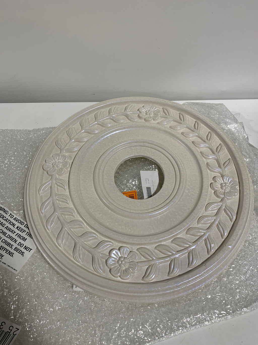 Ekena Millwork CM16WRFBS Wreath Ceiling Medallion 16 1/4’’OD x 3 5/8’’ID x 1’’P Hand-Painted Flash Blue - *Lighting &