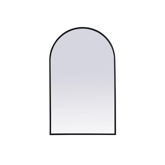 Elegant Decor Ayra 22x36 Arch Modern MDF Wood/Iron Mirror in Black