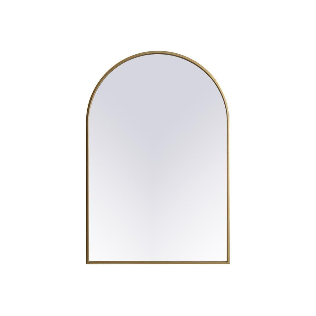 Elegant Decor Metal Frame Arch Mirror 24x36 Inch in Brass - *Home Decor & Curtains