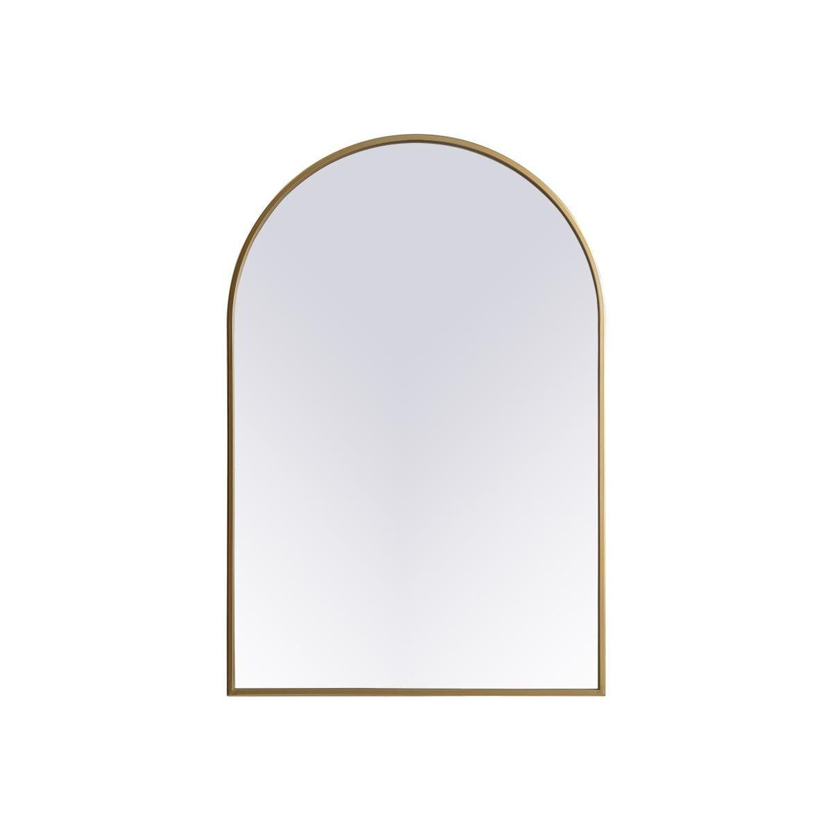 Elegant Decor Metal Frame Arch Mirror 24x36 Inch in Brass - *Home Decor & Curtains