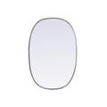Elegant Decor Metal Frame Oval Mirror 20x30 Inch in Silver