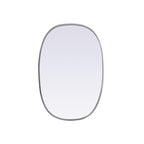 Elegant Decor Metal Frame Oval Mirror 20x30 Inch in Silver