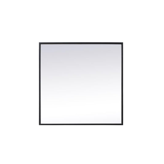 Elegant Lighting MR42424 Eternity 24" W X 24" H Transitional Square Framed Bathroom Wall Mirror Black
