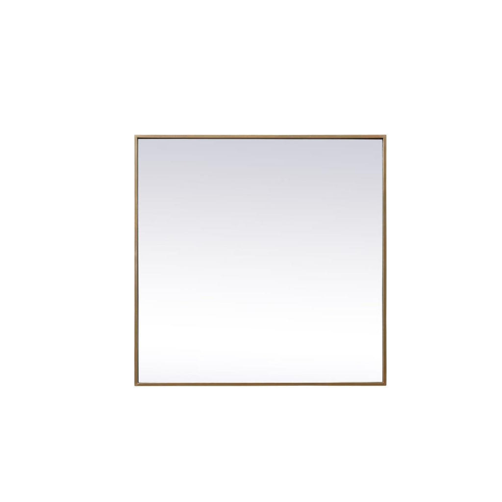 Elegant Decor - Metal Frame Square Mirror 30 Inch - Brass