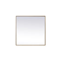 Elegant Decor - Metal Frame Square Mirror 30 Inch - Brass