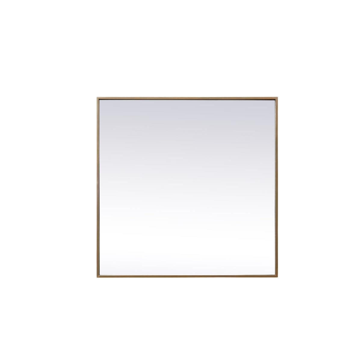 Elegant Decor - Metal Frame Square Mirror 30 Inch - Brass
