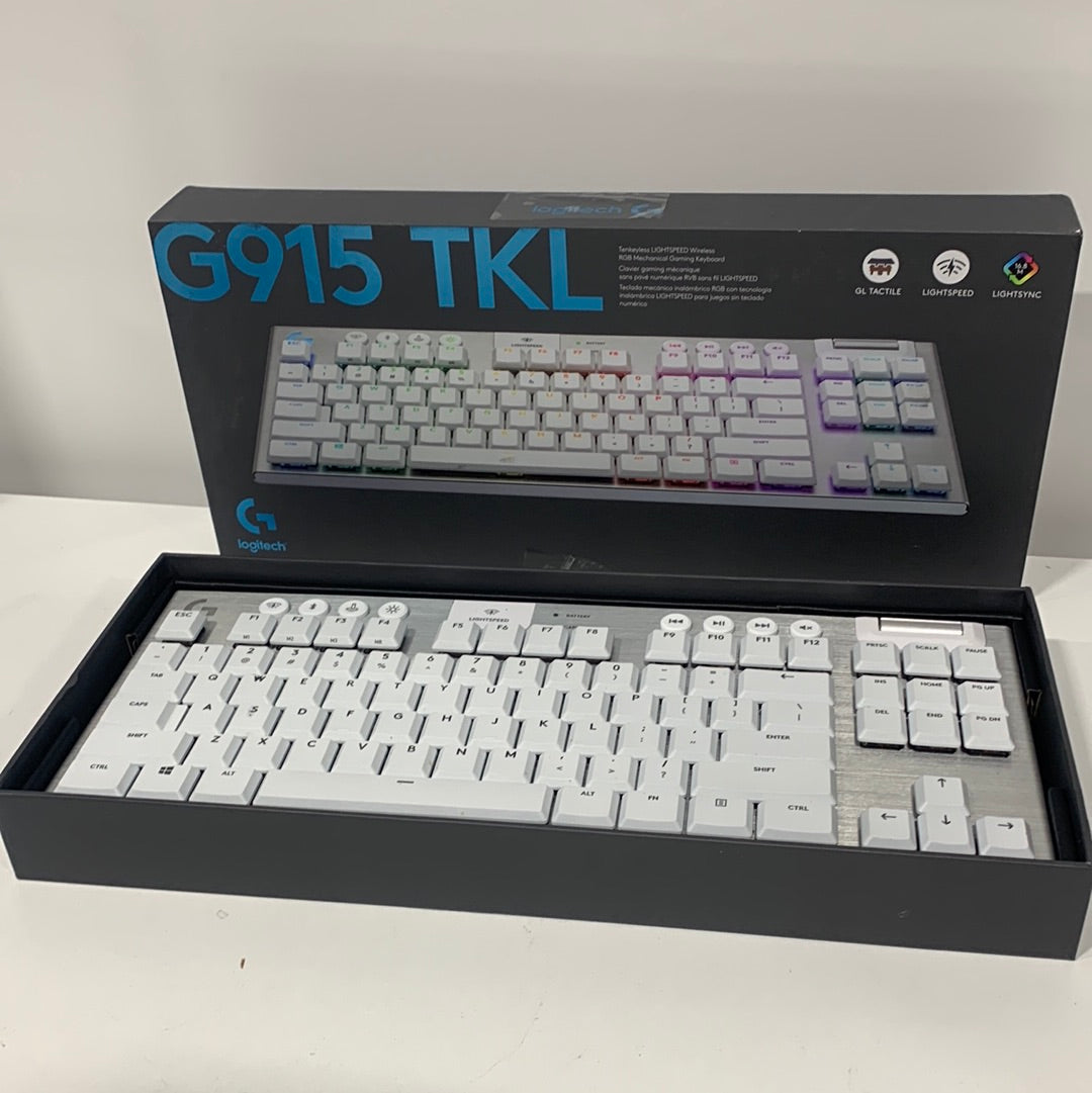 Logitech - G915 LIGHTSPEED TKL Wireless Mechanical GL Tactile Switch Gaming Keyboard with RGB Backlighting - White Model:920-009660SKU:6414196