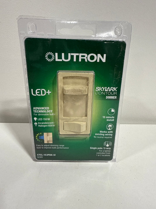 Skylark Contour LED+ Dimmer Switch for LED and Incandescent Bulbs, 150-Watt/Single-Pole or 3-Way, Ivory (CTCL-153PDH-IV)