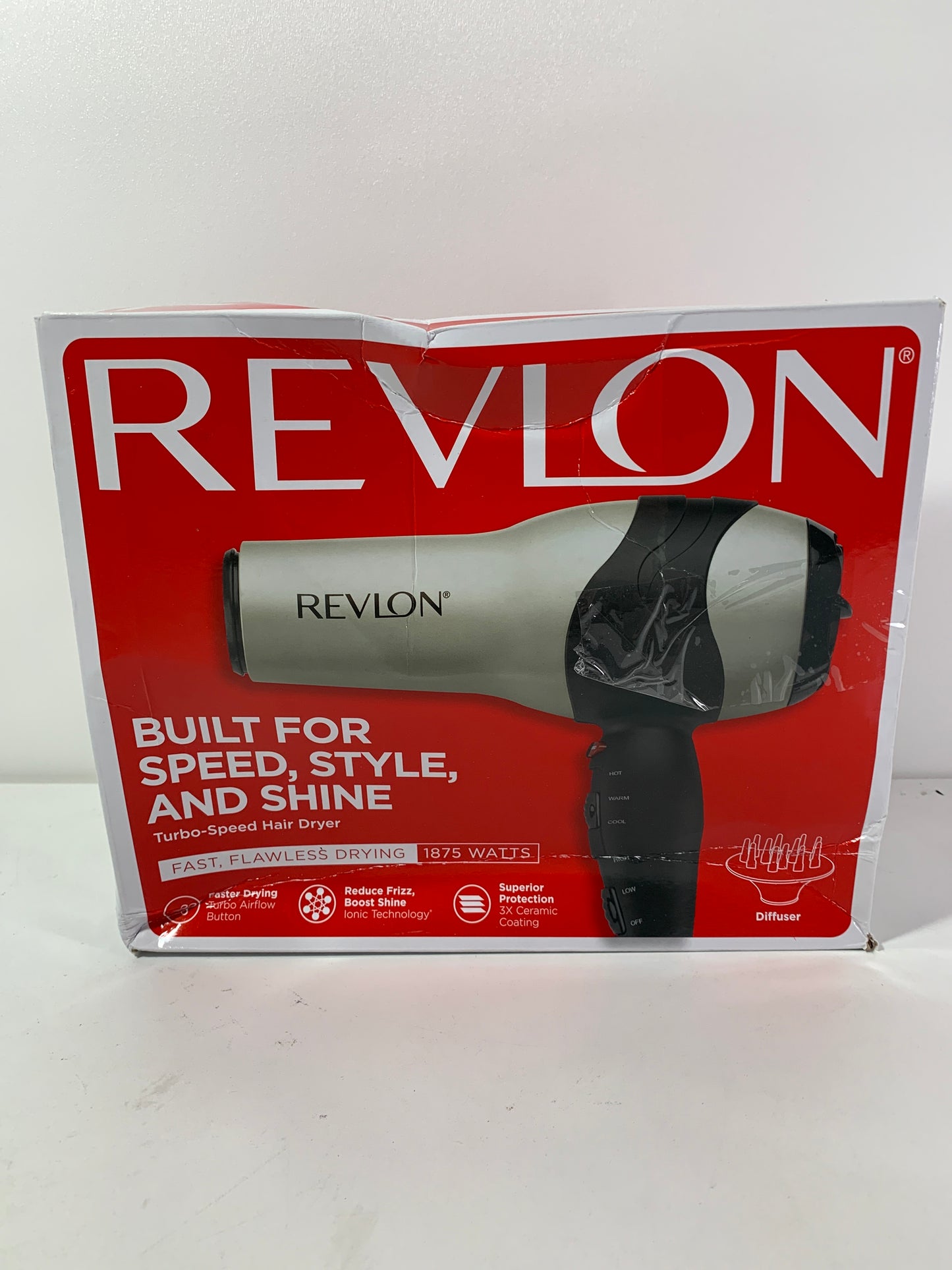 Revlon 1875W Turbo Ceramic + IONIC Hair Dryer Gray