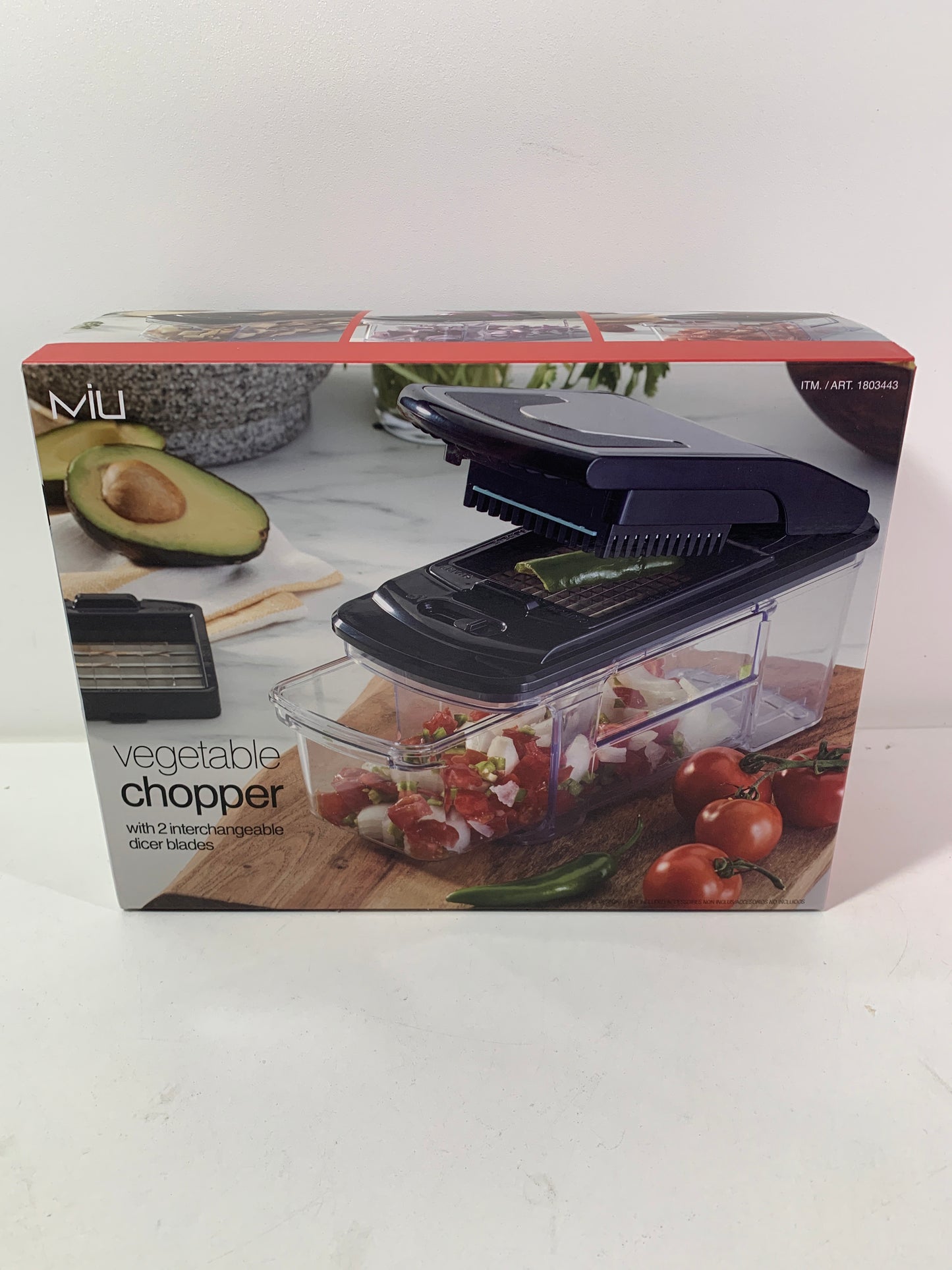 Miu Vegetable Chopper with 2 Interchangeable Dicer Blades and Pusher