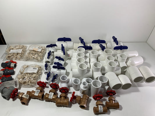 Lot PVC and Plumbing Shut of Valves and more all New Condition