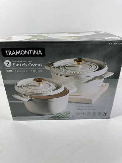 Chip - Tramontina 4-quart & 6-quart Enameled Cast Iron Round Dutch Oven, 2-pack