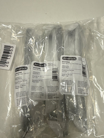 3 x Bar Pulls 6-5/16 in. (160mm) Center-to-Center Matte Black Bar Cabinet Pull