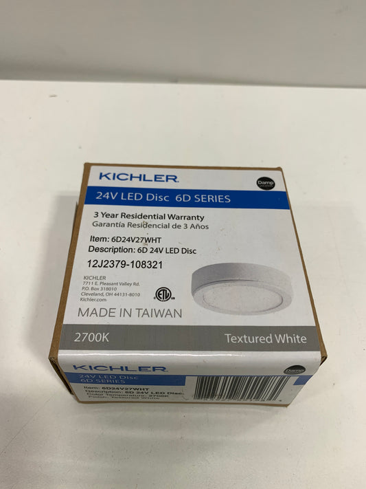 Kichler 6D24V27WHT Contemporary Modern 6D Series 24V LED Disc Collection Finish, Textured White