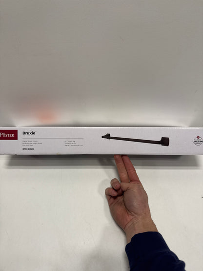 Bruxie 24 in. Wall Mounted Single Towel Bar in Matte Black