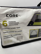 CORE 6-person Lighted Dome Tent with Half Rainfly