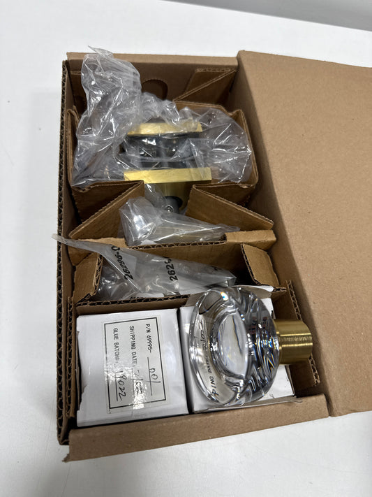 Baldwin Pv.Ccy.Csr Contemporary Crystal Privacy Door Knob Set - Brass