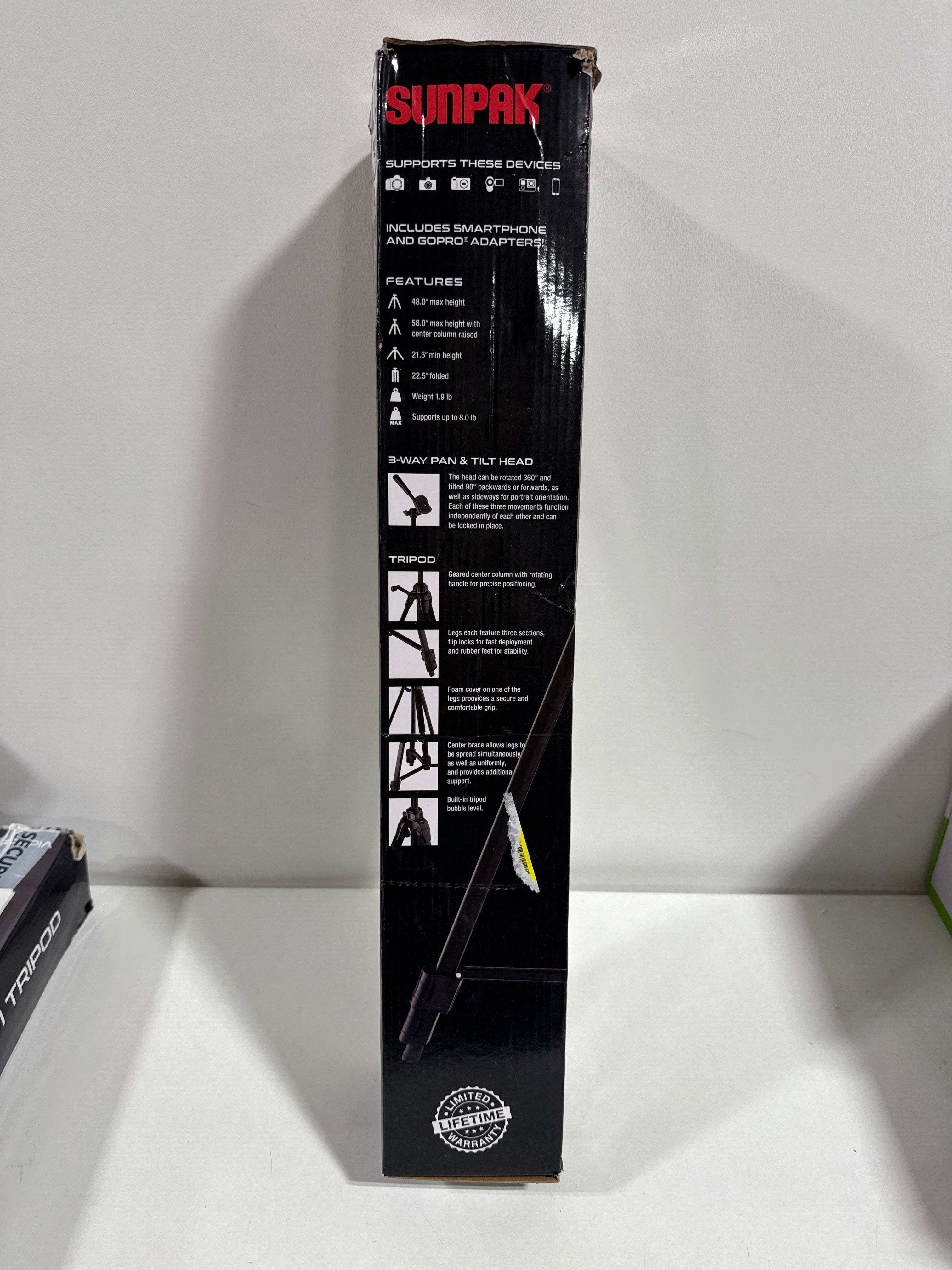 Sunpak - PlatinumPlus 5858D 58’’ Tripod - Black - *Cameras Camcorders & Drones