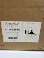 Crystorama Lighting Group ATL-703 Atlas 3 Light 22" Tall Outdoor Wall Sconce Matte Black / Textured Gold