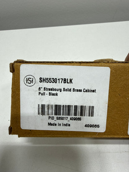 Signature Hardware 945977-6 Strasbourg 6 Inch Center to Center Bar Cabinet Pull Black