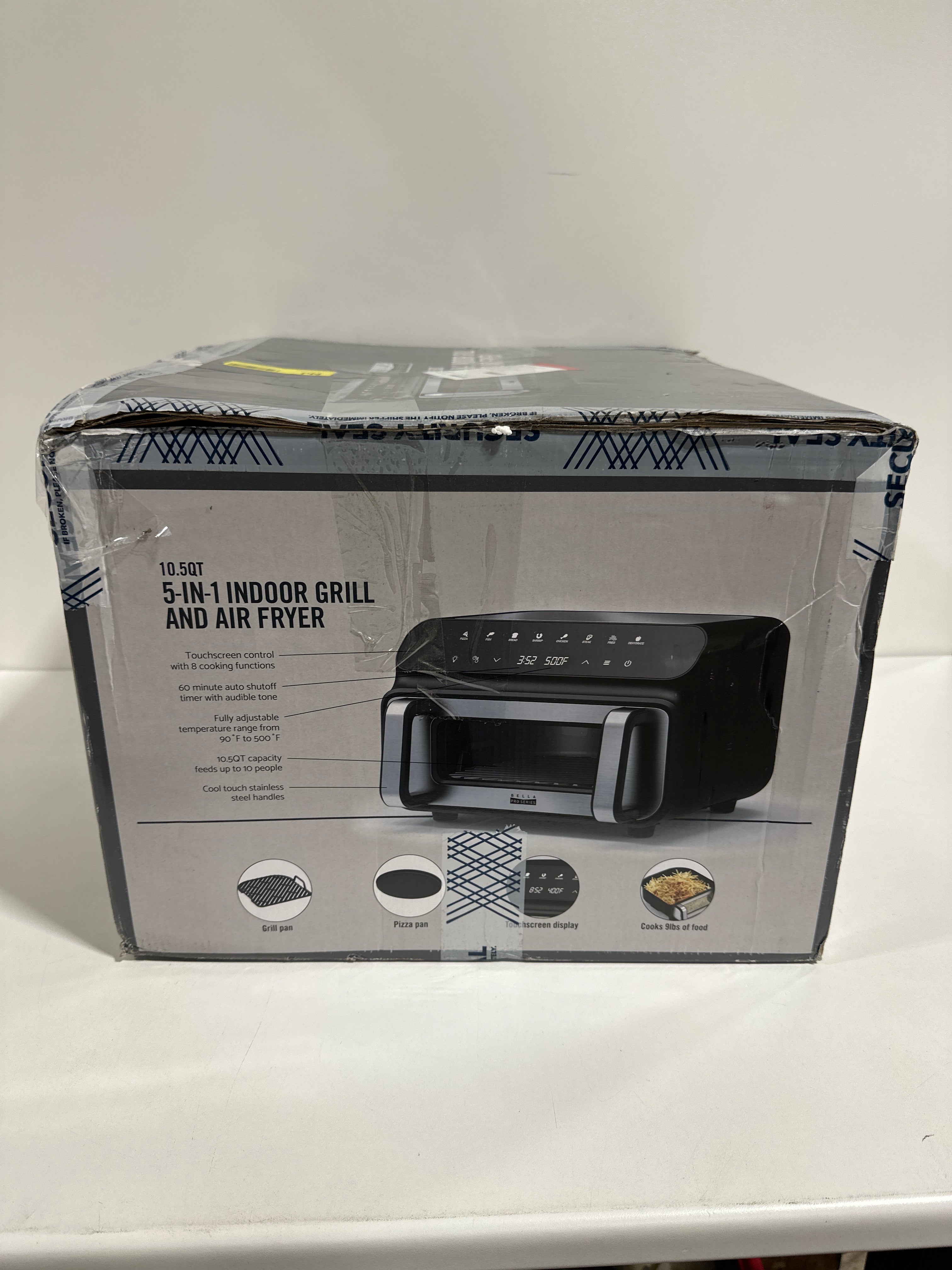 Bella PRO - 10.5-qt. Touchscreen 5-in-1 Indoor Grill & Air Fryer - Stainless Steel - *Kitchen Appliances