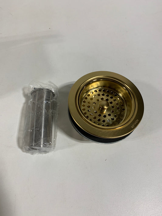 Kohler K-8801 Duostrainer Basket Strainer with Sink Drain and Tailpiece Brushed Modern Brass
