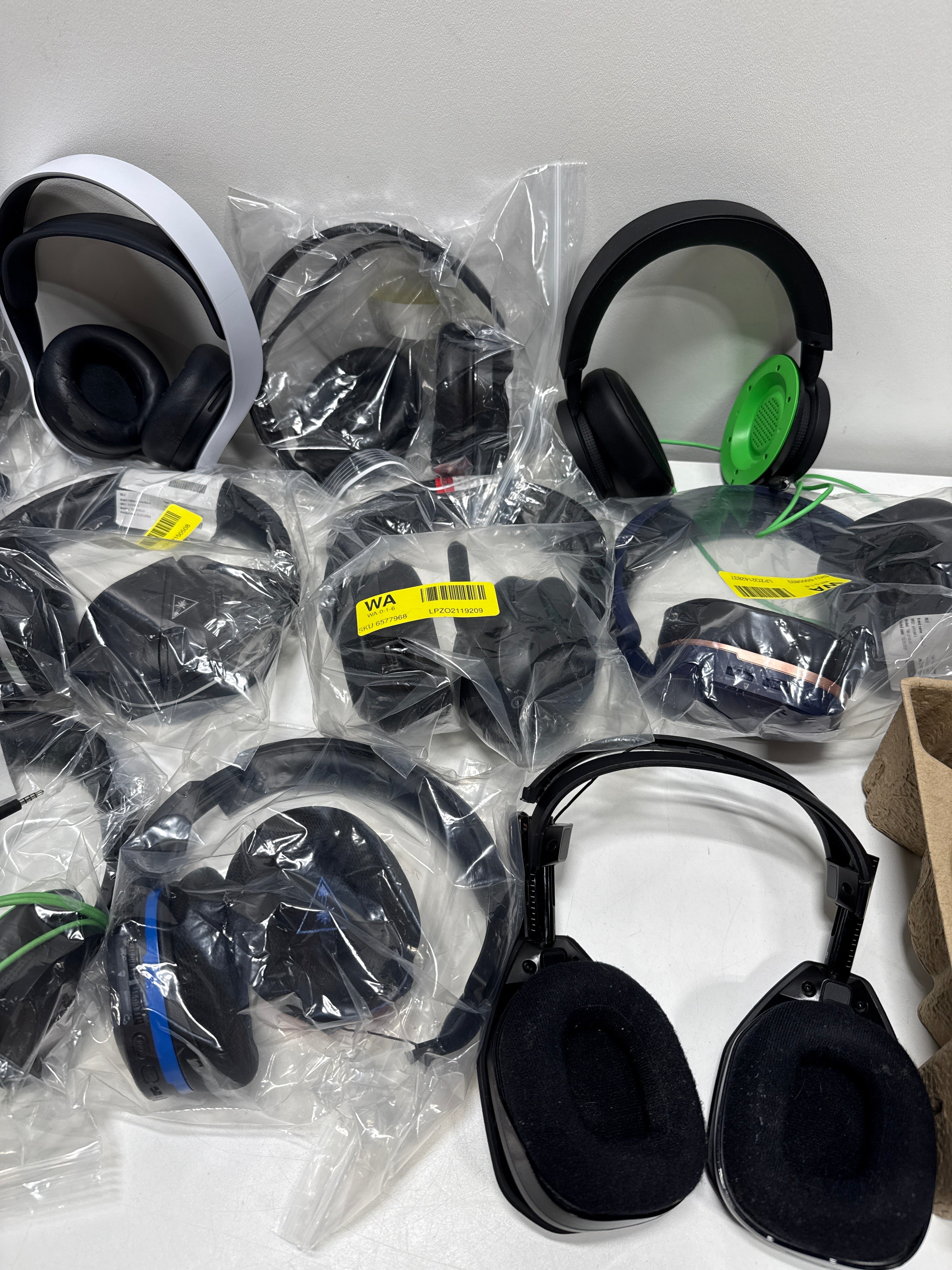 Used/For Parts 12 Gaming Headset Lot Logitech Steelcase and more - *Headphones & Tech Accessories