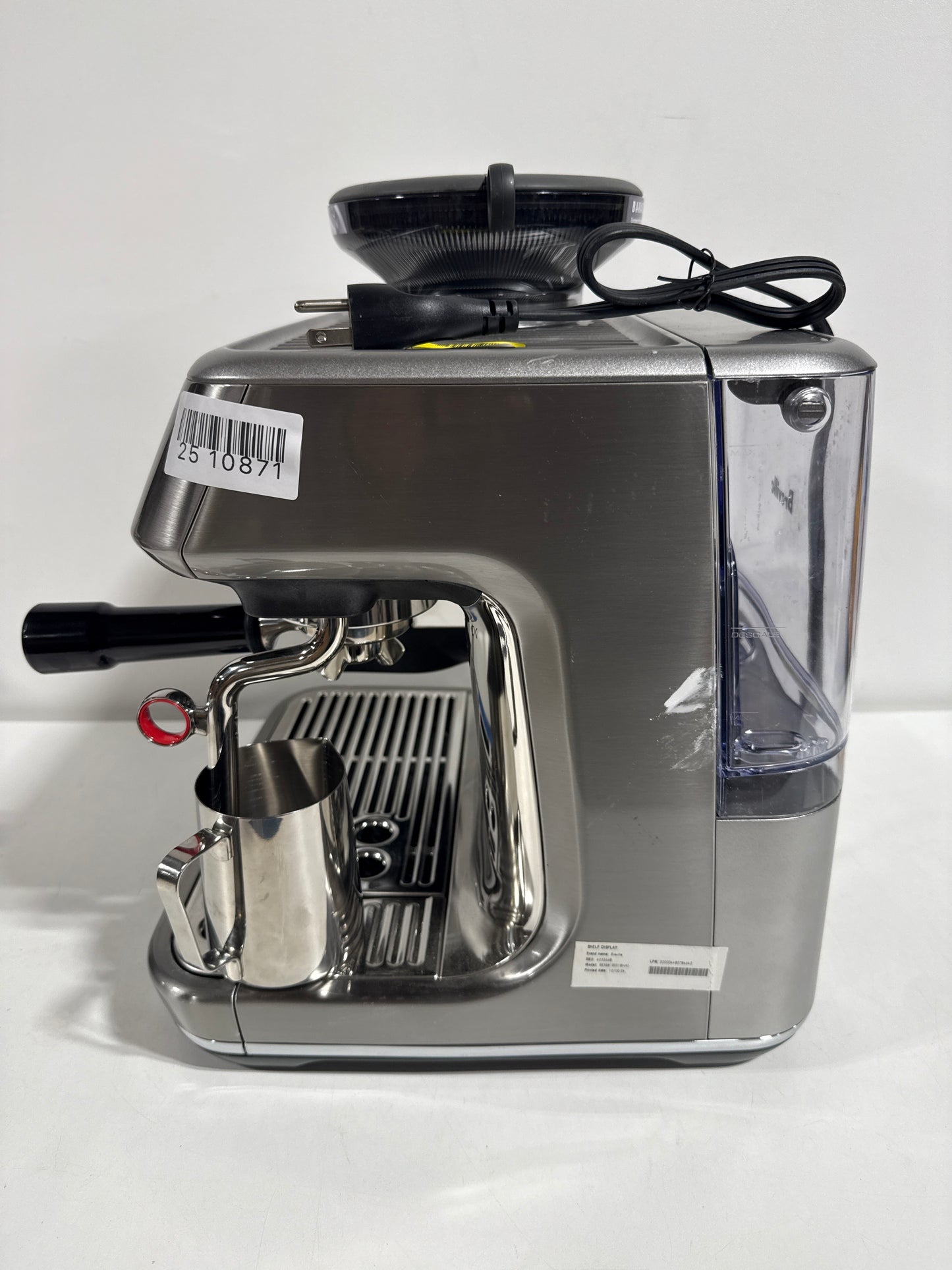 Scratch & Dent Breville the Barista Touch Impress Espresso Machine with Grinder & Milk Frother, Espresso Maker with Assisted Tamping, Cappuccino & Latte Machine