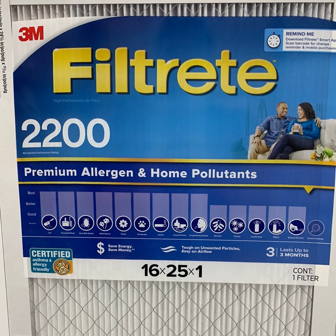 3M 2200 Series Filtrete 1" Filter, 5-pack 16x25x1
