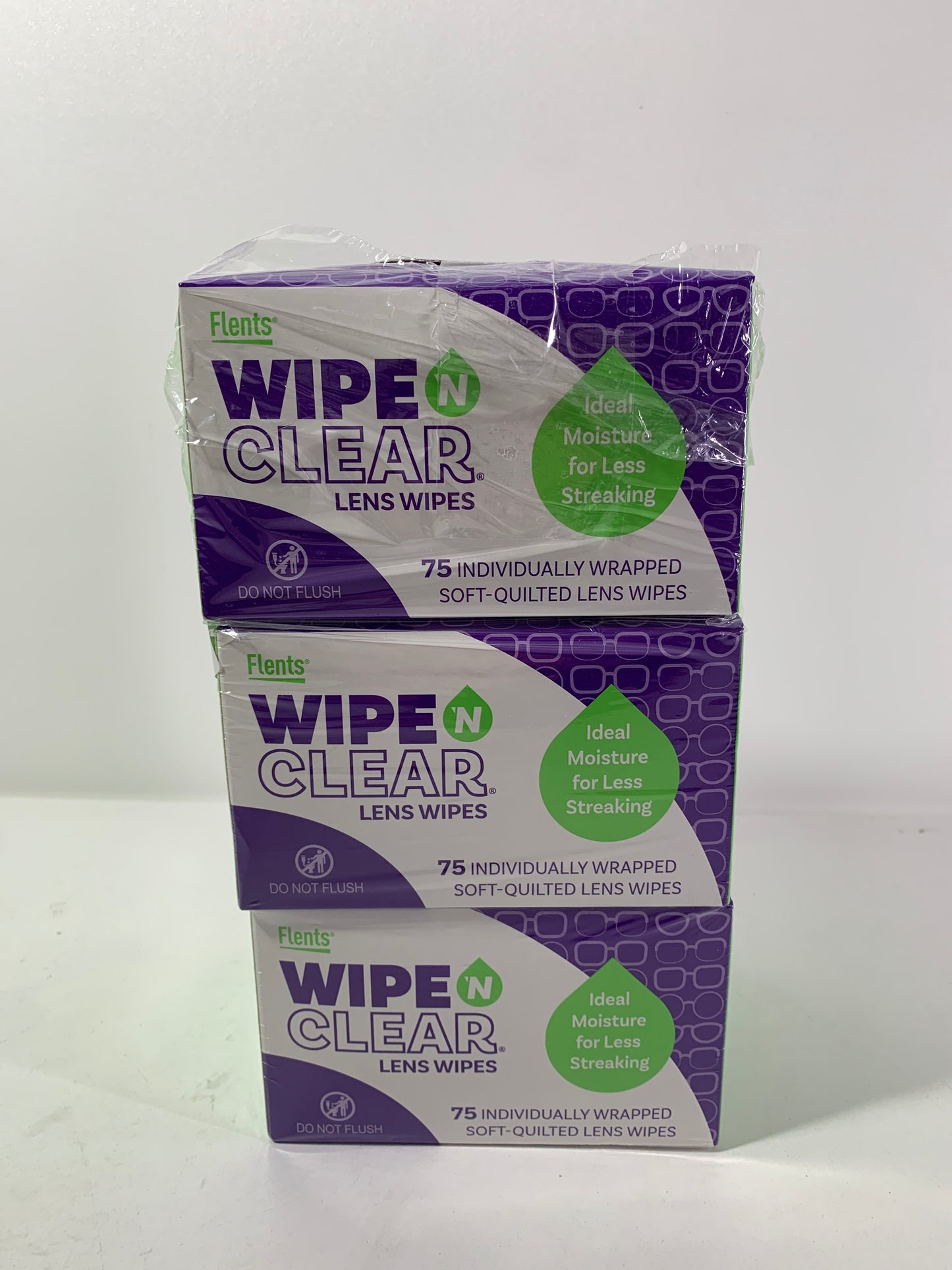 Flents Wipe N Clear Lens Wipes 75 Count (Pack of 3)