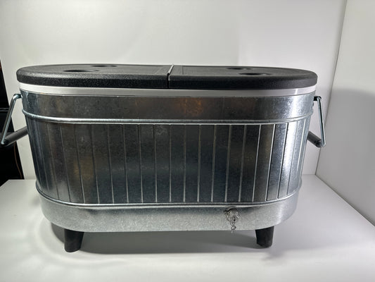 See desc Permasteel 80 Quart Portable Cooler in Galvanized Steel